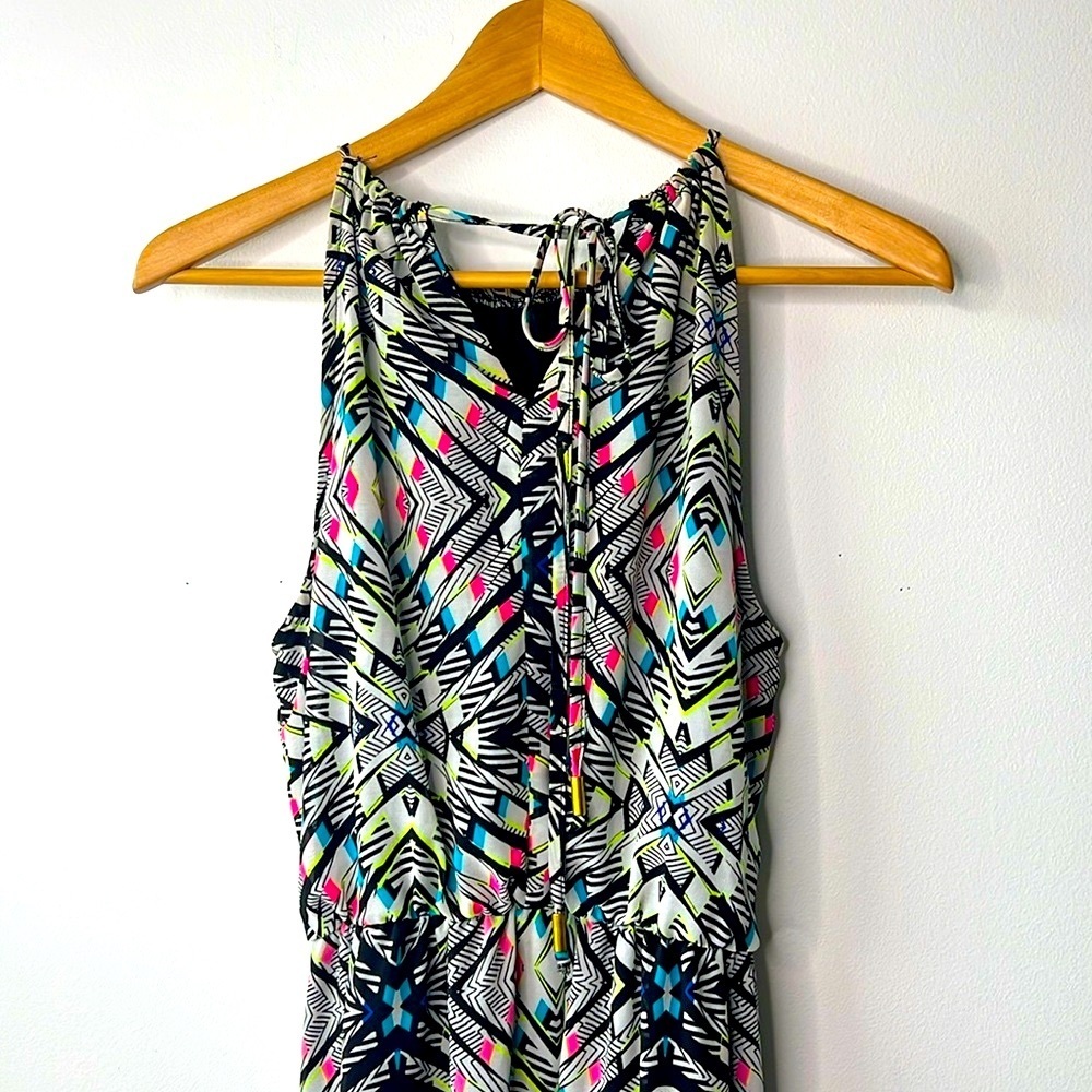 Xhilaration lined sleeveless maxi dress elastic waistline and tie-string back. - Picture 2 of 5